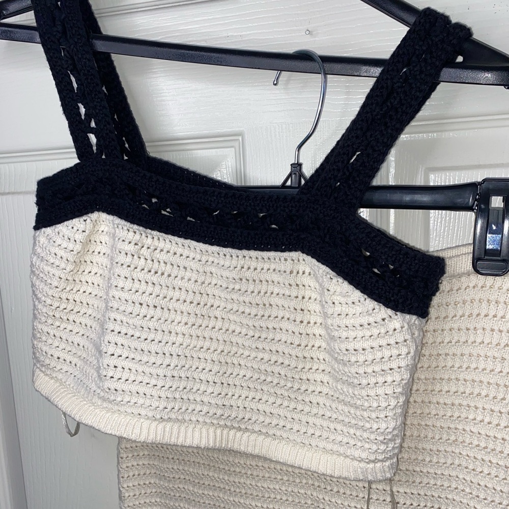 House of Harlow 1960 Crochet Knit Skirt & Top Set | Boho Beachy - Picture 3 of 12